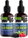 Biologische Vlierbessen Siroop, 60 dagen levering, Zwarte Liquid Drops voor Immune Support, Sambucus Vlierbessen Siroop - Liquid Extract druppels voor kinderen & volwassenen - Extra sterkte (2 Pack)