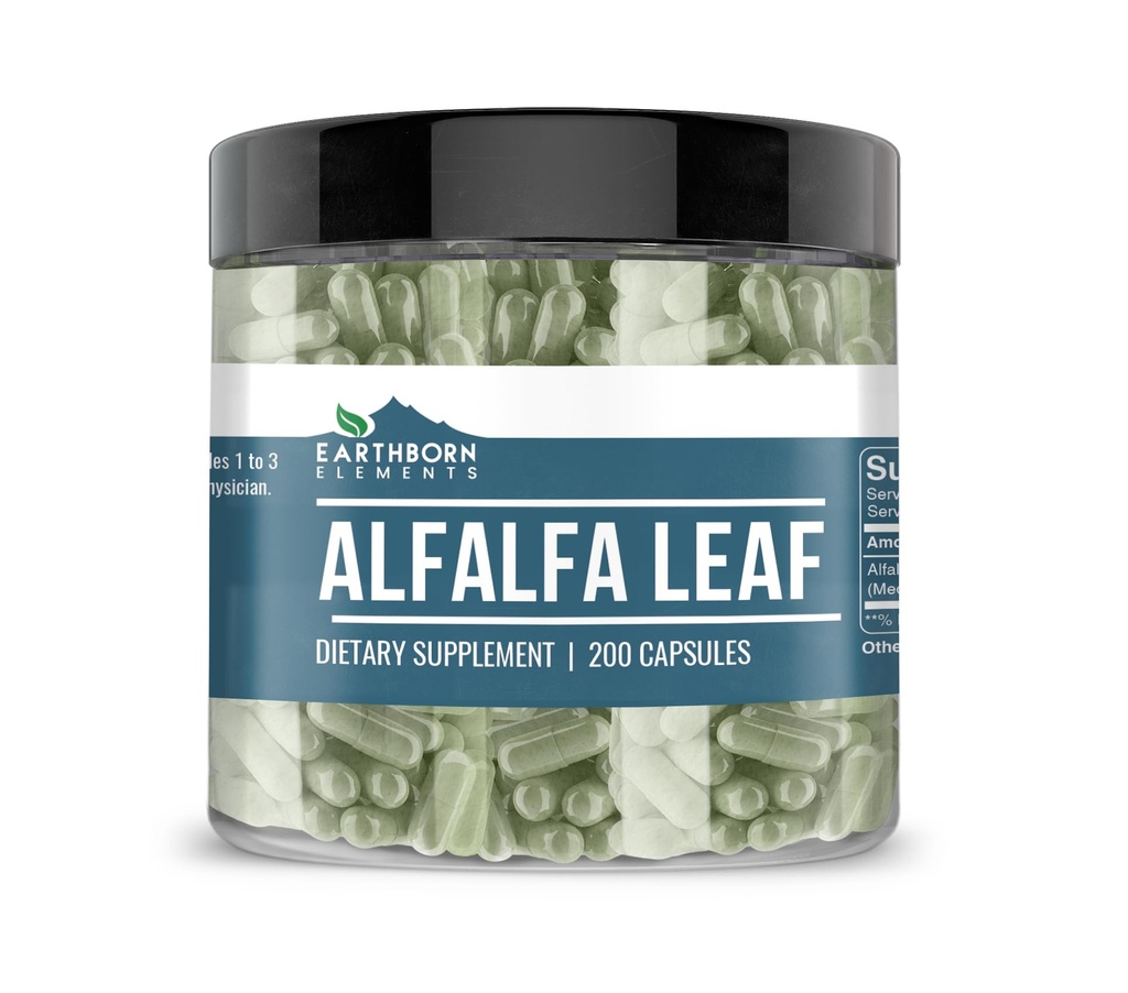 Earthborn Elements Alfalfa Leaf 200 Capsules, Pure & Onverdund, Geen Additieven
