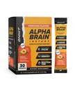 ONNIT Alpha Brain Instant Peach Flaw - Nootrope Brain Booster Memory Supplement - for Focus, Energy & Clarity - Alpha GPC Choline, Cats Claw, L-Theanine, Bacopa - 30ct