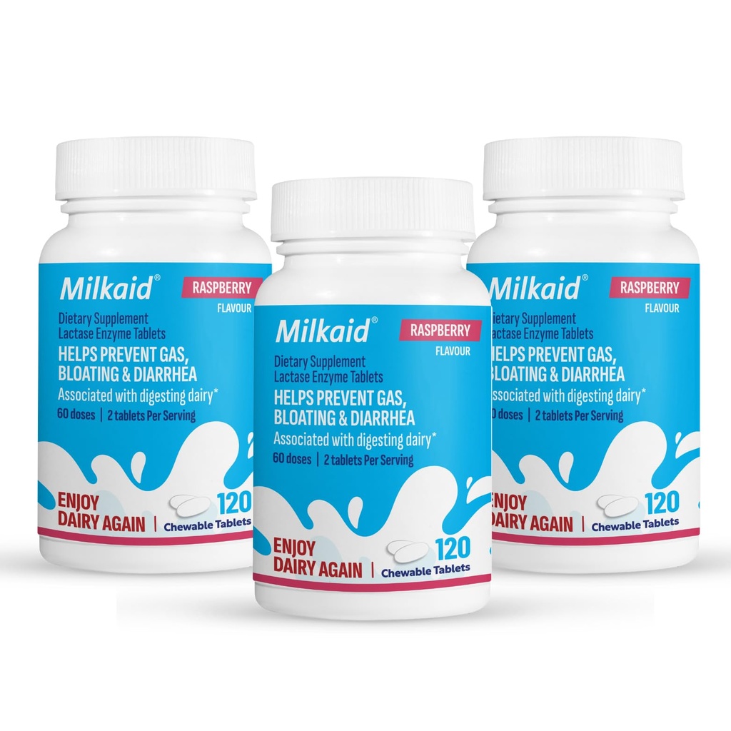 Melkaid Lactase Enzyme Kauwtabletten voor Lactose Intolerance Relief 