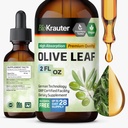 BIO KRAUTER Olive Leaf Extract Liquid - Olive Leaf Tinctuur voor Immune Ondersteuning - Alcohol en Suikervrij - Vegan Drops 2 Fl.Oz.