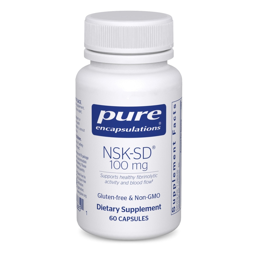 Pure Encapsulaties NSK-SD - 100 mg Nattokinase - voor normale bloedcirculatie - Ondersteunt Fibrinolytische activiteit* - Glutenvrije & niet-GMO - 60 capsules