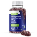 Viteey Ashwagandha Gummies with Ginseng & Lemon Balm - Mood, Calm & Stress Support Ashwagandha Supplementen - Veganistisch, Glutenvrij - 60 Tel.