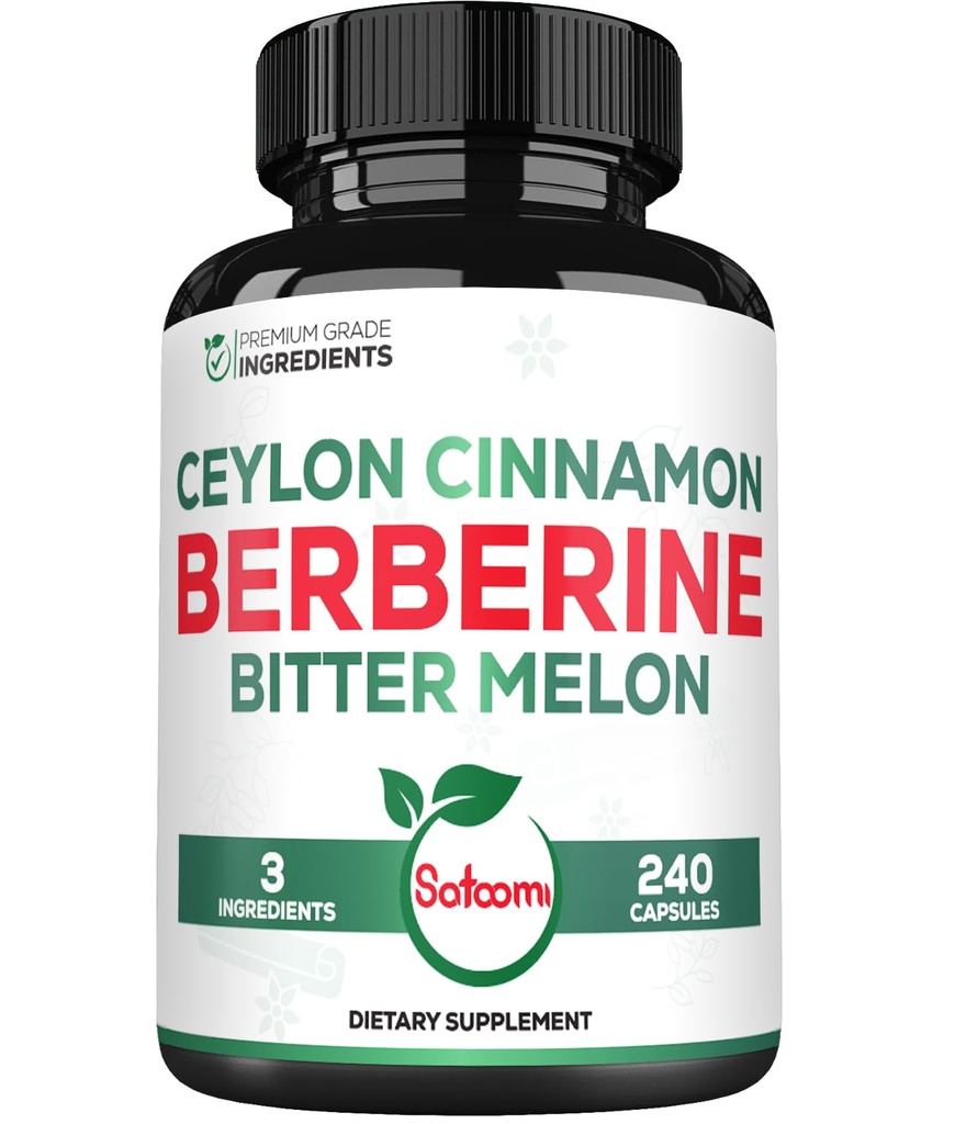 Berberine 1500 mg supplement met biologische Ceylon kaneelbark & Bitter Melon - 240 Vegan Capsules for 80 Servings - Immune System, Heart Health, Body Management & Digestie Ondersteuning