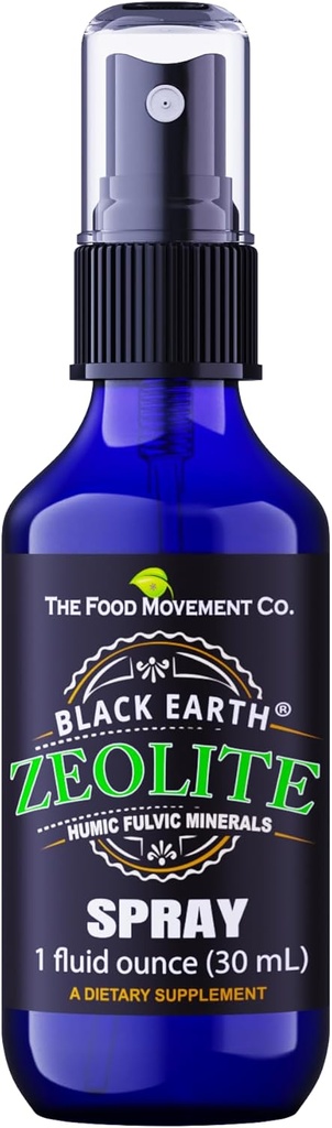 Black Earth Zeoliet met Humic Fulvic Acids, Trace Minerals, voor volwassenen en kinderen ondersteunt Gut Health, Immune Support, Digestie en Eliminatie en Meer 1oz Liquid Pump Spray Supplement