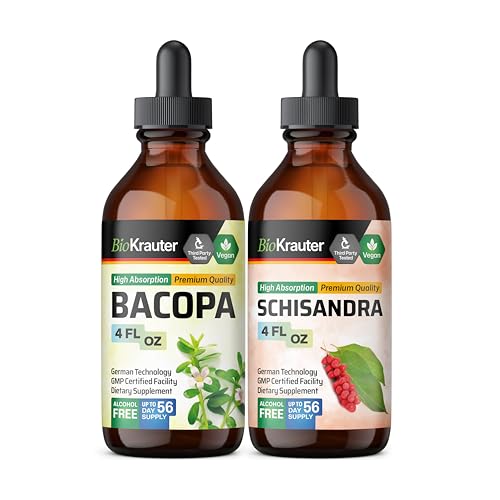 BIO KRAUTER Bacopa Tinctuur 4 Fl. Oz. & Schisandra Tinctuur 4 Fl. Oz.