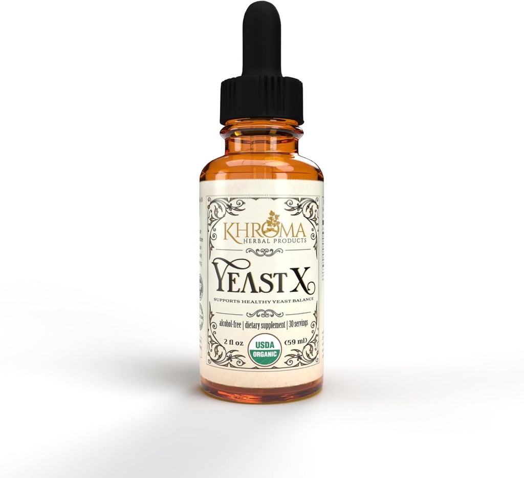 Khroma Kruidenproducten Gist X - Biologische Gist Ondersteuning - 30 Serven in een 2 oz glazen fles