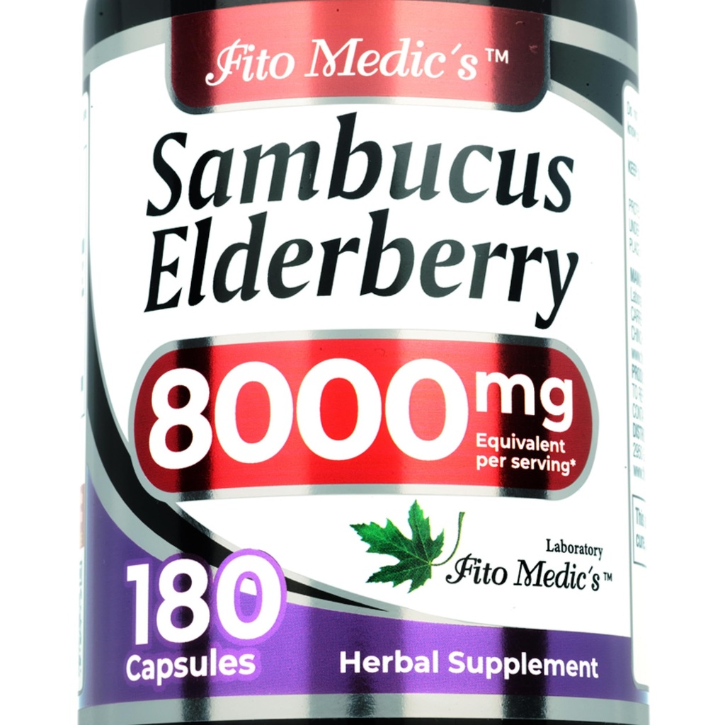 Lab - Vlierbessen - Sambucus Vlierbessen 8000 mg, 180 Capsules - Vlierbessen Capsules - Zwarte Vlierbessen - Immuun Ondersteuning Supplement- Vitaminen voor vrouwen en mannen, Ultra hoge Absorptie