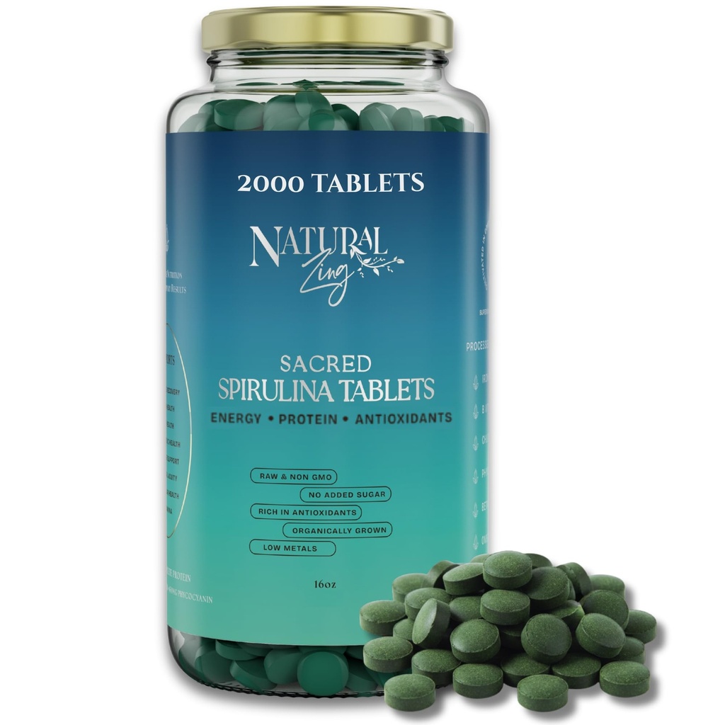 NaturalZing - 100% Pure Organic Spirulina Tablets 