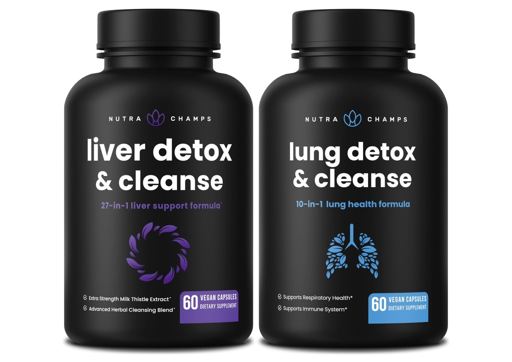 NutraChamps Lever Reiniging Capsules en Long Reiniging Capsules 2 Pack Bundle