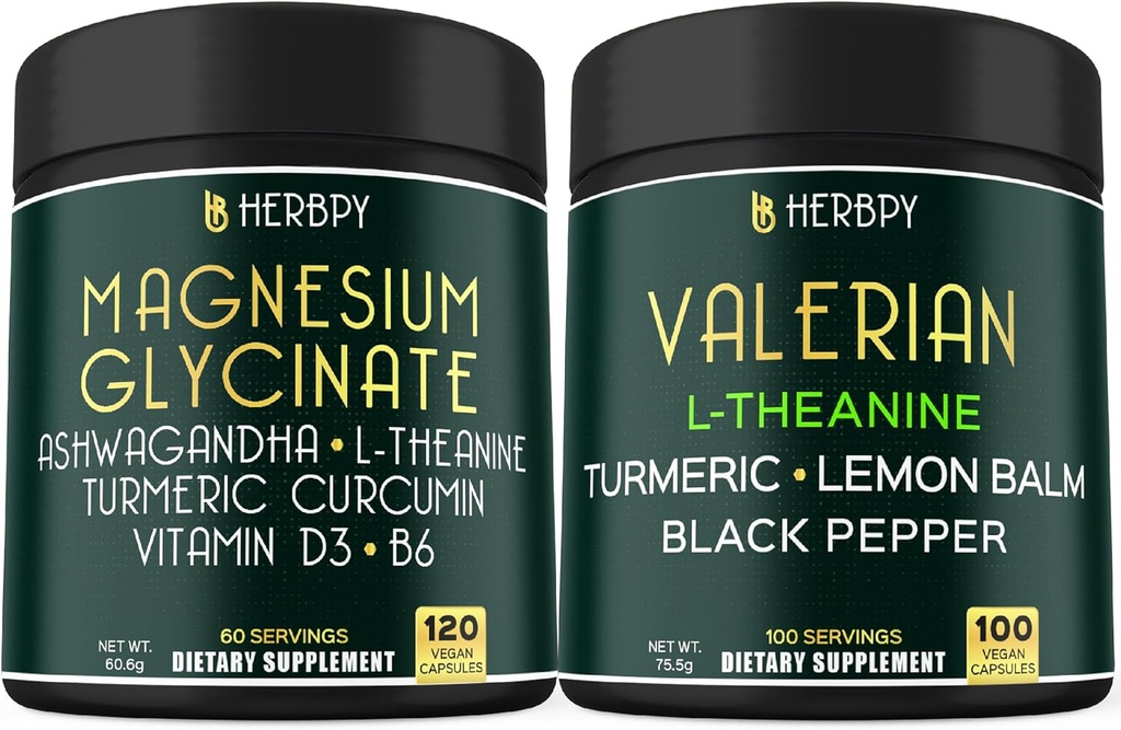Bundel 6in1 Magnesium Glycinate Supplement & 5in1 Valeriaan wortelsupplement