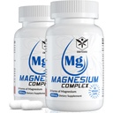 Magnesium Complex Supplement 8 Forms, 500mg Magnesium Glycinate, Malate, Citraat, Hoge Absorptie Mg voor Kalm, Slaap, Mood & Gezonde Spier, Verpakking van 2, Totaal 120 Vegan Capsules