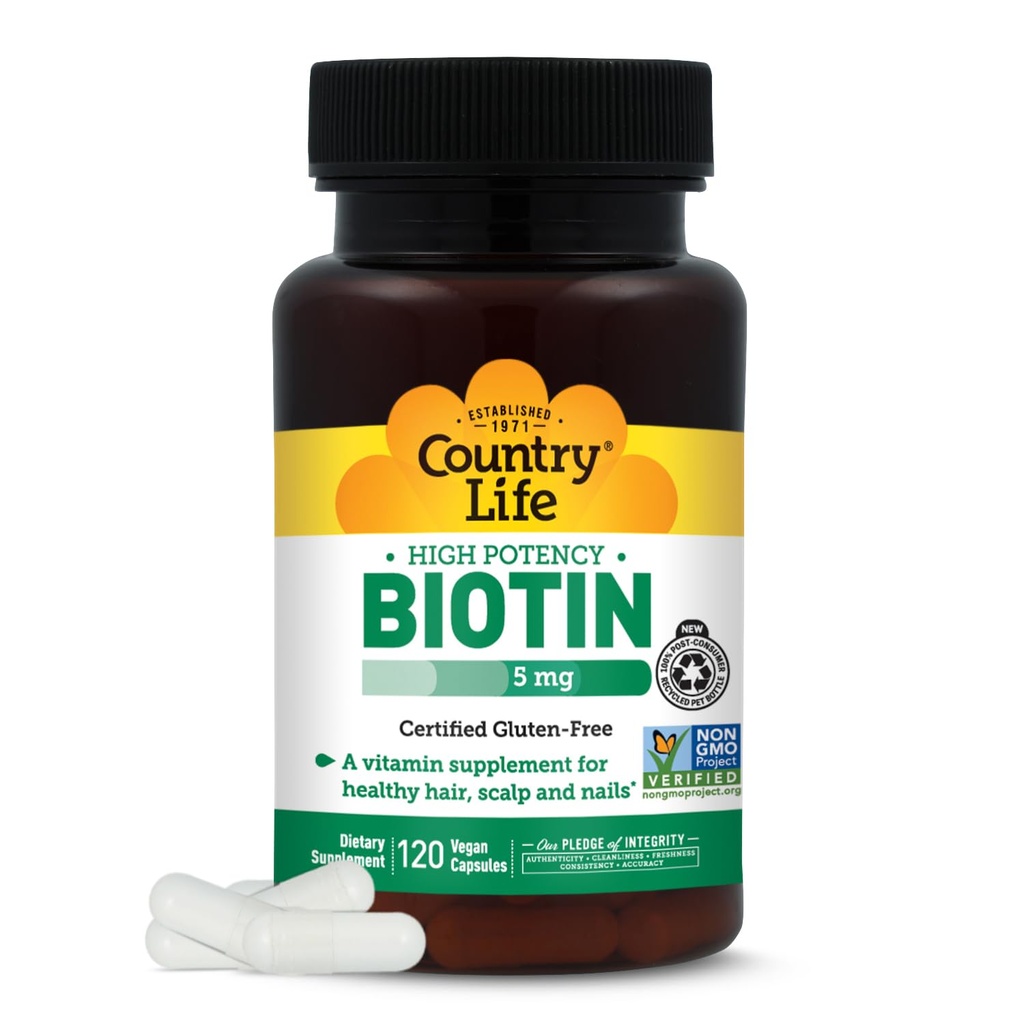 Country Life Country Life Biotin 5 mg Vegicaps, 120 Tellen
