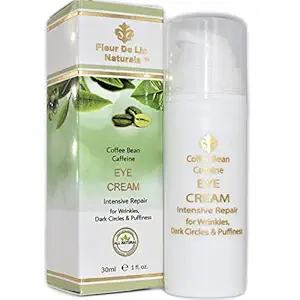 Fleur De Lis Naturals Coffee Bean Cafeine Anti Aging Eye Cream for Dark Circles, Eye Bags, Fine Lines, Puffiness. Best Anti Aging Eye Cream Moisturizer voor rimpels, kraaien voeten, Puffy Eyes