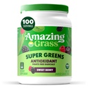 Amazing Grass Greens Superfood Antioxidant: Greens Powder with Organic Spirulina, Beet Root Powder, Elderberry & Probiotics, Sweet Berry, 100 Servings (Verpakking mei Vary)