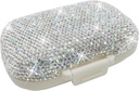Bling Pill Case for Purse Medicine Vitamine Container Houder Pocket Pill Case Ronde Geneeskunde Organisator voor Vitamine/Visolie/Supplement Travel Medicine Kit (8 Compartiment Silver)