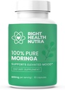 Rechtse Gezondheid Nutra - 100% Pure Moringa 800mg - 60 Capsules - Dieetsupplement voor Heldere Mood, Verbeterde Concentratie, en versterkt geheugen - met vitamines, mineralen en voedende voedingsstoffen