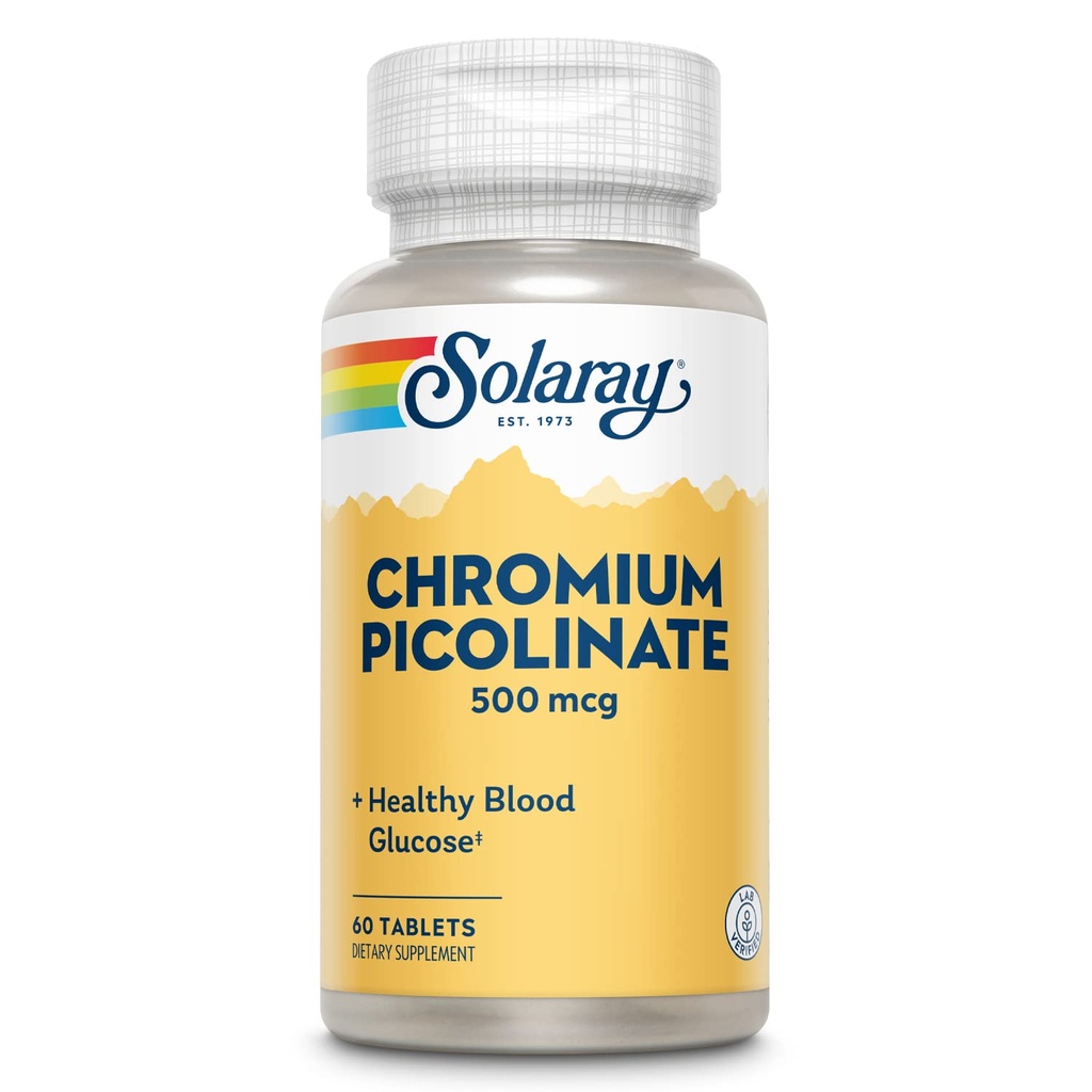 Solaray Chroom Picolinaat Tabletten, 500 mcg 60 Tellen