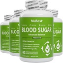 NuBest Blood Sugar - Premium Formule met Bitter Meloen, Ashwagandha, Kaneel, Chroom, Magnesium, Vitaminen, Alpha Lipoïnezuur, Cayenne Pepper - Ondersteuning gezonde bloedsuiker - Pack 4