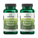 Swanson Turmeric & Black Pepper - Organic Joint Health, Heart Health, Digestie, & Lever Ondersteuning Supplement - Natuurlijke formule voor verbeterde biologische beschikbaarheid en absorptie - (60 Veggie Capsules) 2 Pack