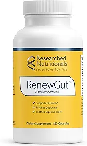 Researched Nutritionals RenewGut - GI Complex to Support Gut Lining, Healthy Histamine Levels & Digestive Health - Collagen Peptides, Zinc Carnosine, DGL & N Acetyl Glucosamine (120 Capsules)
