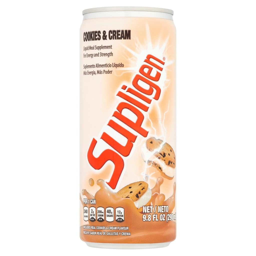 Supligen Cookies and Cream Liquid Meal Supplement, 9,87 oz (pakket van 12) 