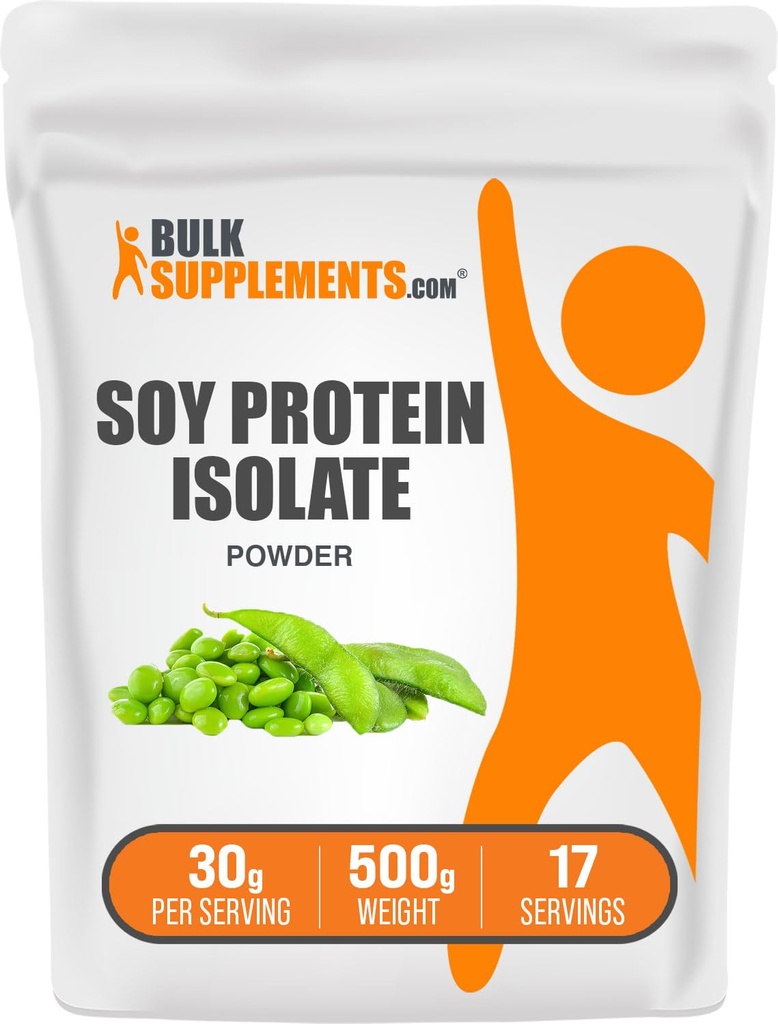 BulkSupplements.com Soja Proteïne Isolaat Poeder - Vegan Proteïne Poeder, Unflavored - Pure & Gluten Vrij, 30g per Serving, 500g (1.1 lbs) (Pack of 1)