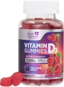 Vitamine D3 Gummies 5000 IE (125 mcg) - Triple Strength Bone and Immune Support, Vitamine D Gummy Dieetsupplement, Nature's Berry D Vitamine Supplement, Raspberry Flavored, Non-GMO - 60 Gummies