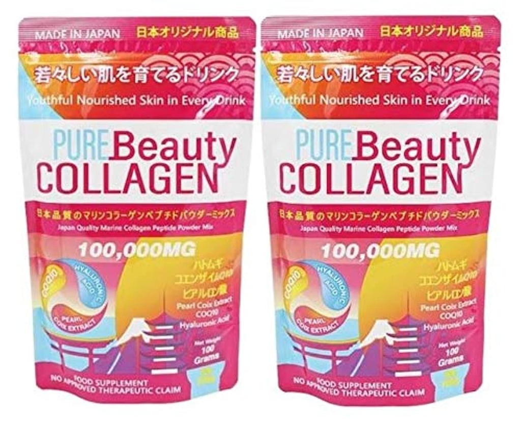 Pure Beauty Collagen 100,000mg (2-Pack) - Manufactured in Japan