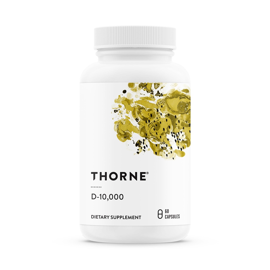 THORNE - Vitamine D3 - Ondersteunt gezonde botten, tanden, spieren, cardiovasculaire en immuunfunctie* - Gluten, zuivel en sojavrije - 10.000 IE - 60 porties