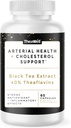 TheaWell Natural Arteriële Gezondheid + Cholesterol Ondersteuning - 60 Tellen, Zwarte Thee Extract, Theaflavinen, Niet GGO, Veganistisch, & Glutenvrij