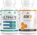 Best Over-The-Counter Prostate Support - Prostate Health Supplement for Men (60 Capsules) + ADK 10 Vitamine Supplement + Olijfolie voor betere absorptie (90 Vegetarische Capsules)