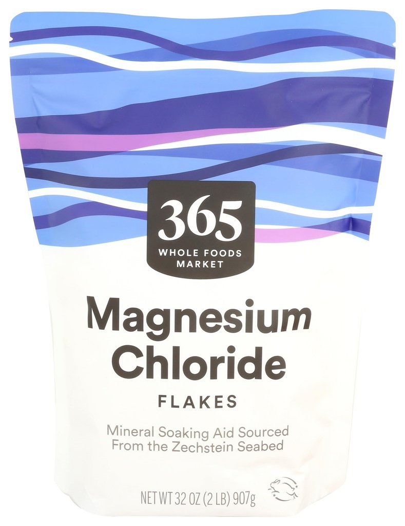 365 door Whole Foods Market, Magnesium Chlorid Flakes, Mineral Soaking Aid, 32 Ounce