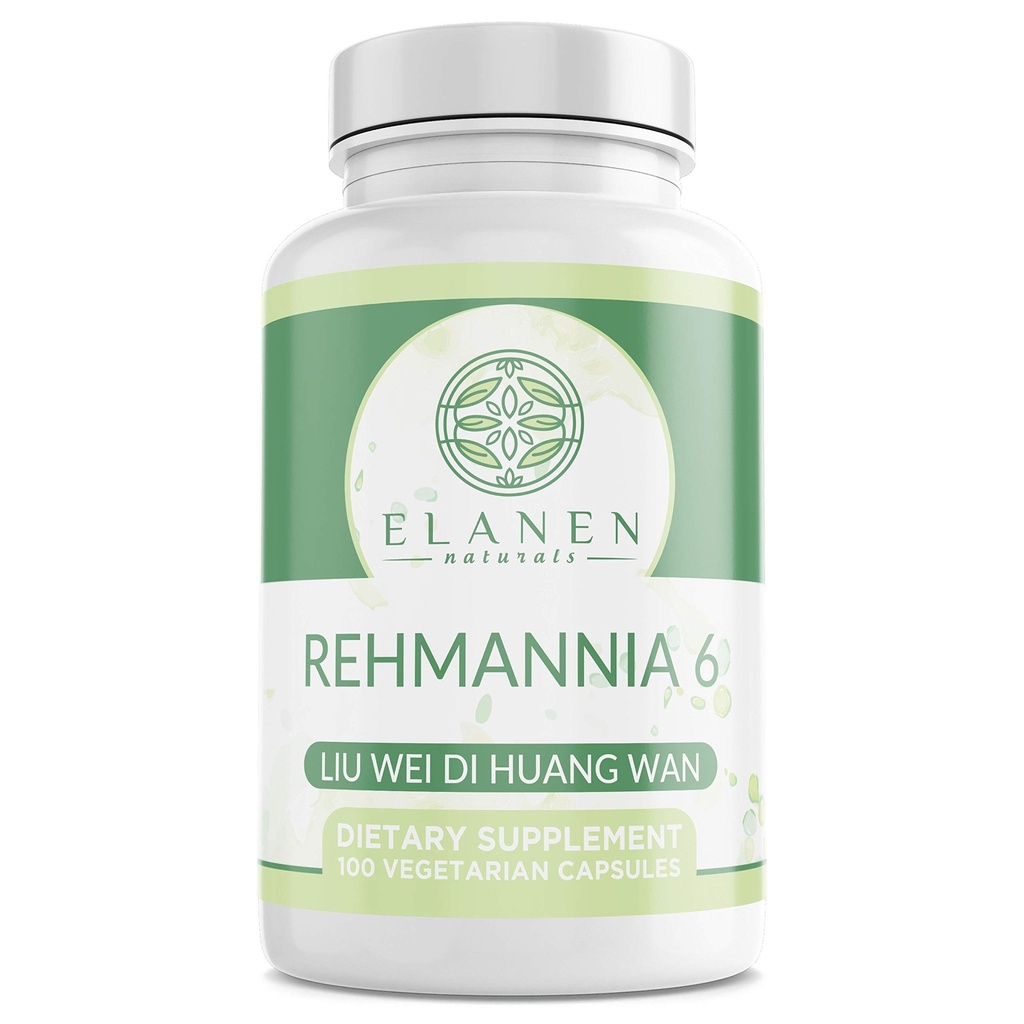 Elanen Naturals Liu Wei Di Huang Wan, Rehmannia 6, Six Flavor Rehmannia, 100 plantaardige capsules