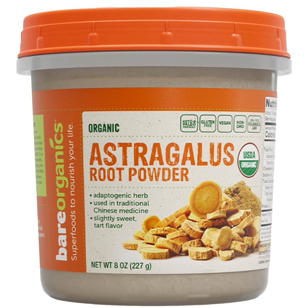 BareOrganics Biologische Veganistische Astragalus, 8 Ounce