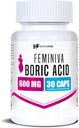 Healthfare Feminiva Boric Acid Vaginale Suppositorieën 30 Graaf 600mg Intieme Gezondheidsondersteuning 100% Pure Gemaakt in USA