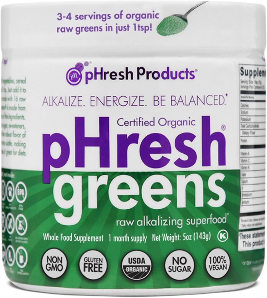 pHresh Greens Raw allyzing Superfood Greens Powder - 1 maand levering 