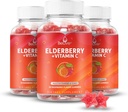 BeLive Vlierbessen Gummies met zink en vitamine C - Immune Support Supplement met vitamine D, A, E, B12 - Gummies voor gezonde botten & tanden, Vegan, Keto & Non-GMO - Raspberry Flavor 3-pack