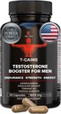 Anabole Booster & Muscle Builder, T-GAINS Testosteron Supplement voor mannen, TRT Test Booster & Estrogen Blocker, HGH Supplementen voor mannen - Tongkat Ali Fadogia Agrestis voor spiergroei, 120 Caps