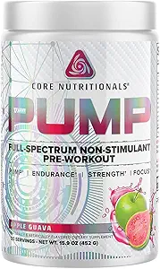 Core Nutritionals Pump Full-Spectrum Non-Stimulant Pre-Workout, met N03T Nitraat, Peak02, Alpha GPC, voor maximale pomp, sterkte en prestaties 20 Servers (Oostenrijkse Gummy Snakes)
