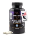 Bucklebury Magnesium Glycinate Capsules met L-Theanine 350mg - Geavanceerde formule voor stressverlichting, spier- en botgezondheidsondersteuning - Magnesium Glycinate Supplementen voor vrouwen en mannen - Vegan 90 Tel.