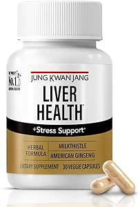 JUNG KWAN JANG Liver Health Supplement with Milk Thistle 260mg (Silymarin) and American Ginseng 1,000mg - Fatty Liver Detox Cleanse & Repair Support - 30 Capsules for Men and Women