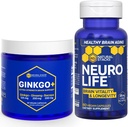 NATUURLIJKE STAKKEN Ginkgo Biloba + NeuroLife Supplement Bundle - Ondersteunt geestelijke prestaties & hersenduurzaamheid* - 120 Totaal Capsules