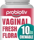 Kauwbare Vaginale Probiotica voor vrouwen 10 miljard CFU + Biologische Prebiotica Ondersteunt Vaginale Gezondheid, Onderhoudt Vaginale pH-balans & Promoot Vrouwelijke Versheid, Aardbei-gearomatiseerde tabletten