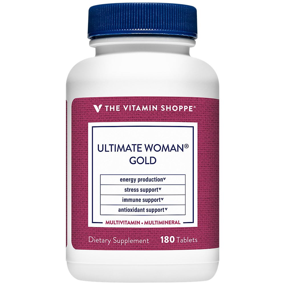 De vitamine Shoppe Ultimate Woman Gold Multivitamine - met ijzer, B vitamines en vitamine D3 en meer ter ondersteuning van energieproductie, bot en immuungezondheid - Glutenvrije multi-mineral (180 tabletten)