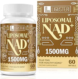 1500 MG Liposomal NAD+, 98%+ Absorption, NAD+ Supplement for Women & Men with TMG, for Aging Defense, Cellular Energy, Heart & Brain Function, Longevity, 360 Softgels