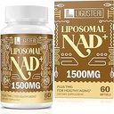 1500 MG Liposomal NAD+, 98% + Absorptie, NAD+ Supplement voor vrouwen en mannen met TMG, voor Veroudering Verdediging, Cellular Energy, Hart & Hersenfunctie, Levensduur, 360 Softgels