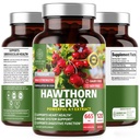 N1N Premium Hawthorn Berry Capsules [Max Sterkte, 2660mg] Alle natuurlijke Hawthorn Extract supplement ter ondersteuning van immuniteit, 120 capsules