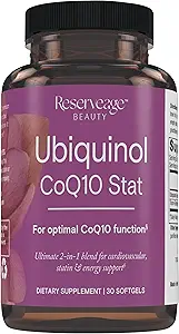 Reservering Ubichinol CoQ10 Stat - Softgels voor dagelijks gebruik - Biedt ondersteuning voor Cardiovasculair Systeem, Energieniveaus & Cellular Health - Premium Ubichinol Capsules - 30 Softgels