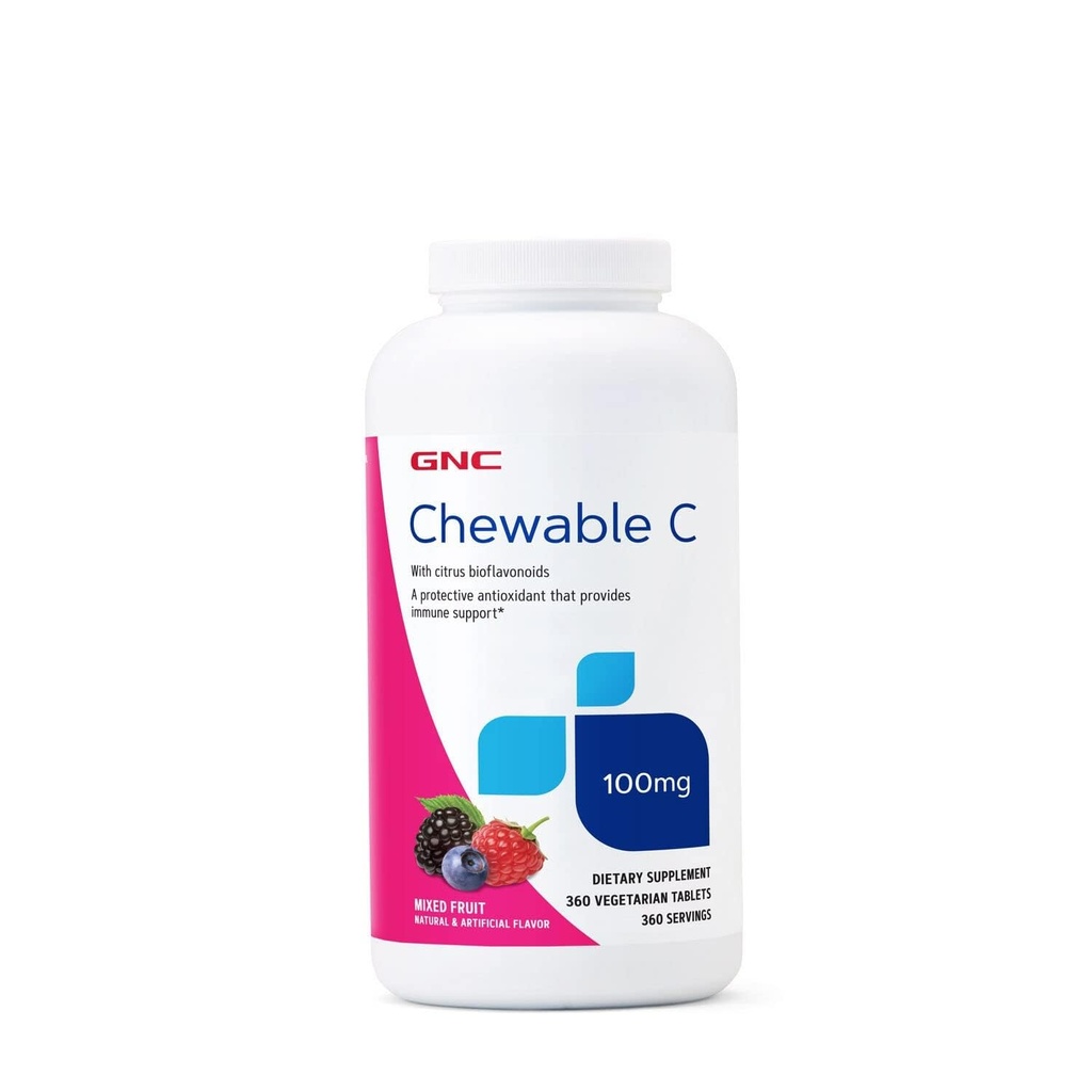GNC Vitamine C 100mg, Biedt Immuun Ondersteuning, Gemengd Fruit, 360 porties
